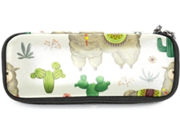 Estojo para lápis com estampa de cactos e flores, grande capacidade, organizador de maquiagem, ideal para a escola.