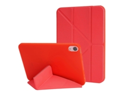 Capa Para Ipad Air 11 Em Couro Pu Silicone Com Suporte Origami Vermelho Multicolorido Tuotuo (2024)