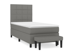 Box Spring Bed, Box Spring Beds Vidaxl Cinzeto Tecido (90 X 200 Cm)