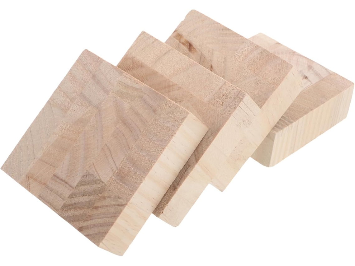 Conjunto De 4 Extensores Altura Madeira Para Mesas, Cadeiras E Sofás, Protegendo O Piso E Elevando Os Pés Dos Móveis