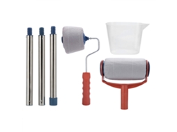 Rolo de Pintura de Parede Lavável Kit com Bastão Estendido 6 Peças Polipropileno | S/MARCA