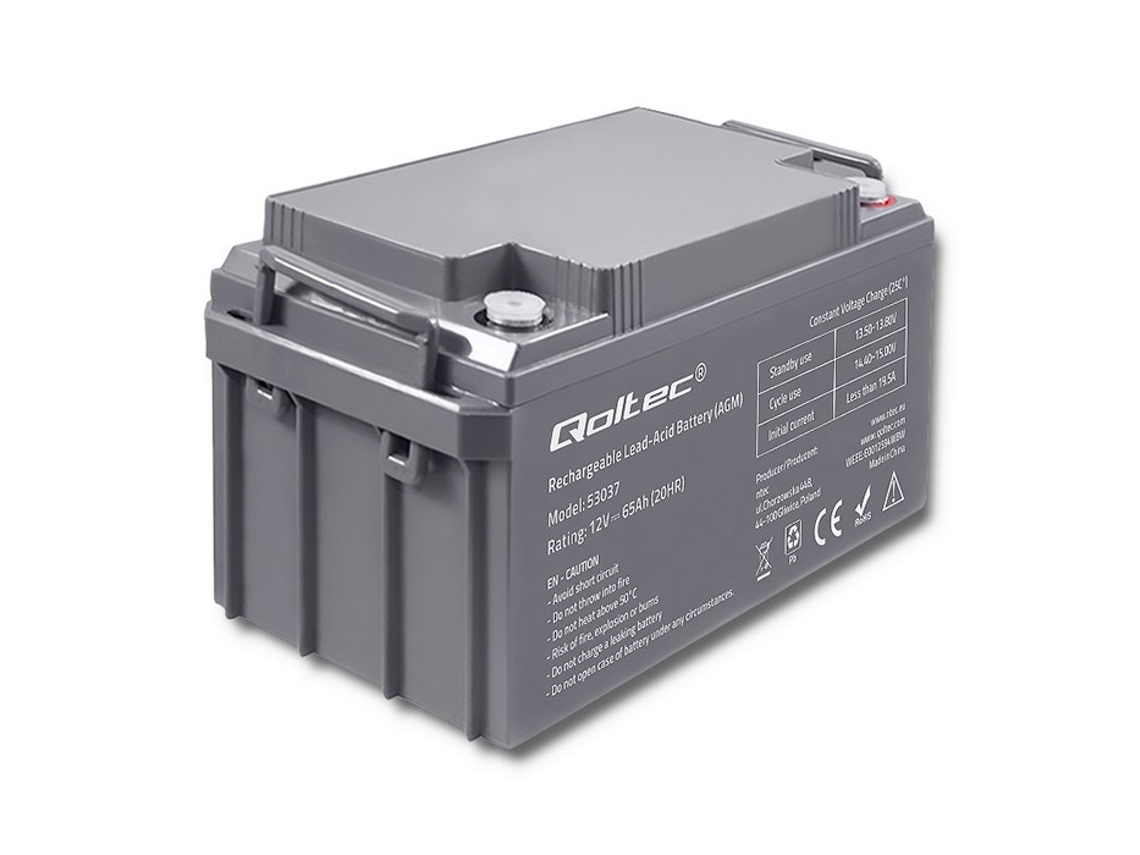 53037 Agm Battery | 12v | 65ah | Max 780a Qoltec