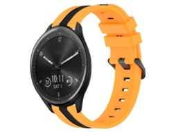Bracelete de Smartwatch para Garmin Vivomove Sport 20mm de silicone vertical de duas cores (amarelo + preto)