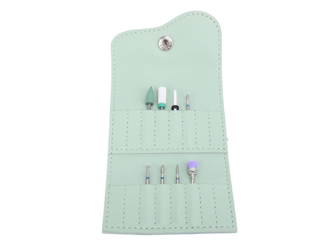 Bolsa organizadora de couro PU impermeável multicamadas para brocas de esmaltação.