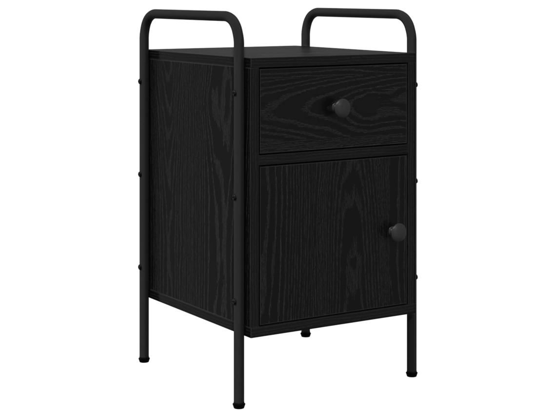 Vidaxl Armário De Cabeceira Carvalho Preto 35 X 36,5 X 61 Cm