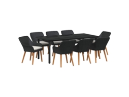Maison Exclusive - Conjunto De Jantar Para Jardim Com Almofada 9 Pcs Preto Vime Pe