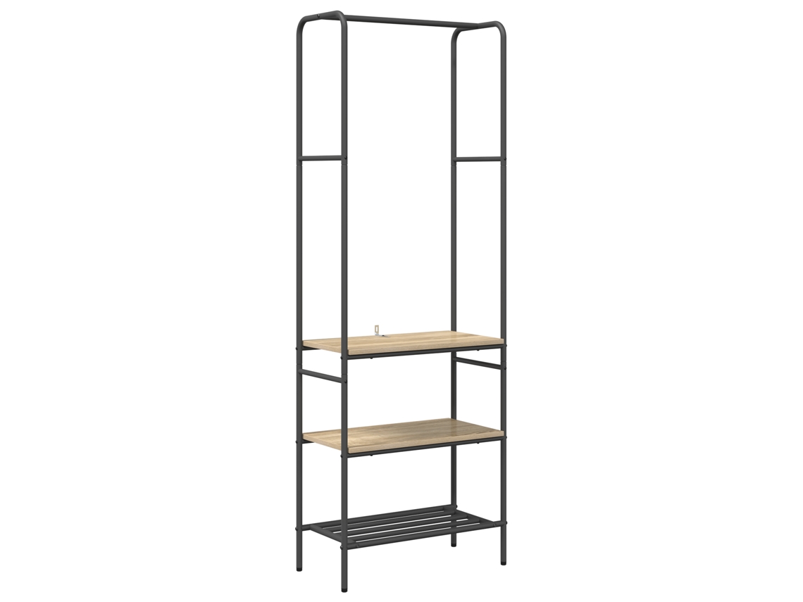 Conjunto 1 Organizador De Roupas Vidaxl Castanho Metal (60 X 30 X 171 Cm)