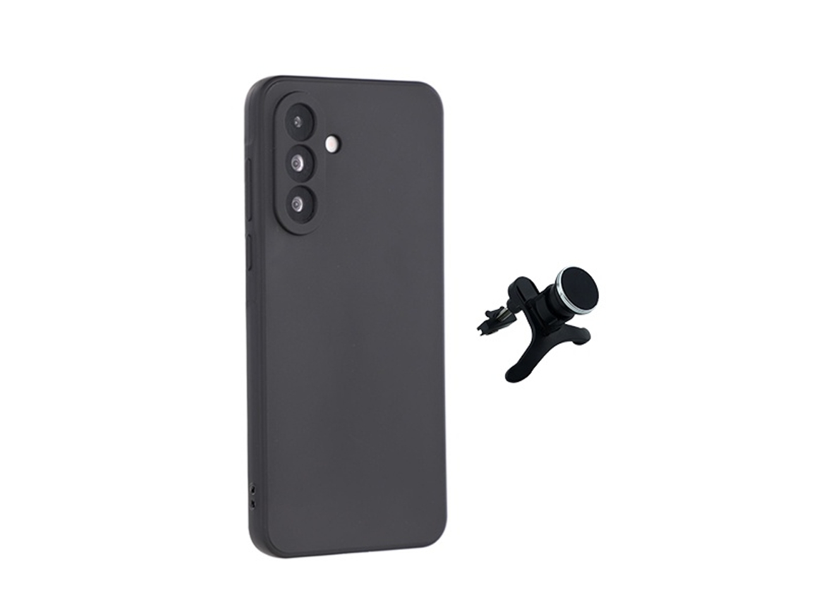 Kit Suporte Magnético Reforçado Capa Silicone Líquido Phonecare Para Samsung Galaxy A27 - Preto