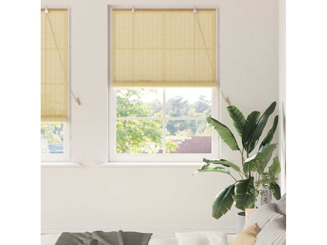 Vidaxl Estores De Rolo Natura 120 X 220 Cm Bambu