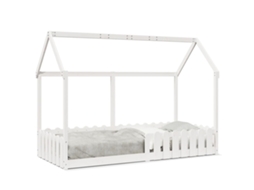 Cama Infantil Formato de Casa Pinho Maciço Branco MAISON EXCLUSIVE (90x190 cm)