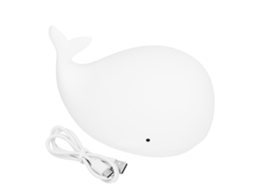 2026 luz Noturna de Silicona Carga Usb Ballena Bonita com 3 Modos de Luz e Função de Temporizador 3h Branca
