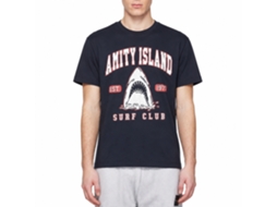 Rockinstone Jaws Movie Surf Club Collegiate Navy Adult T-shirt Size:l
