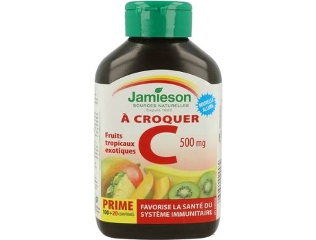 Suplemento Alimentar JAMIESON Vitamina C Sabor Tropical (100 comprimidos de 500mg (Tropical))
