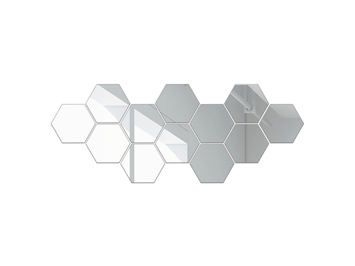 Laxiscreed Lâminas De Espelho Hexagonais Autoadesivas E Flexíveis Para Decoração De Interiores