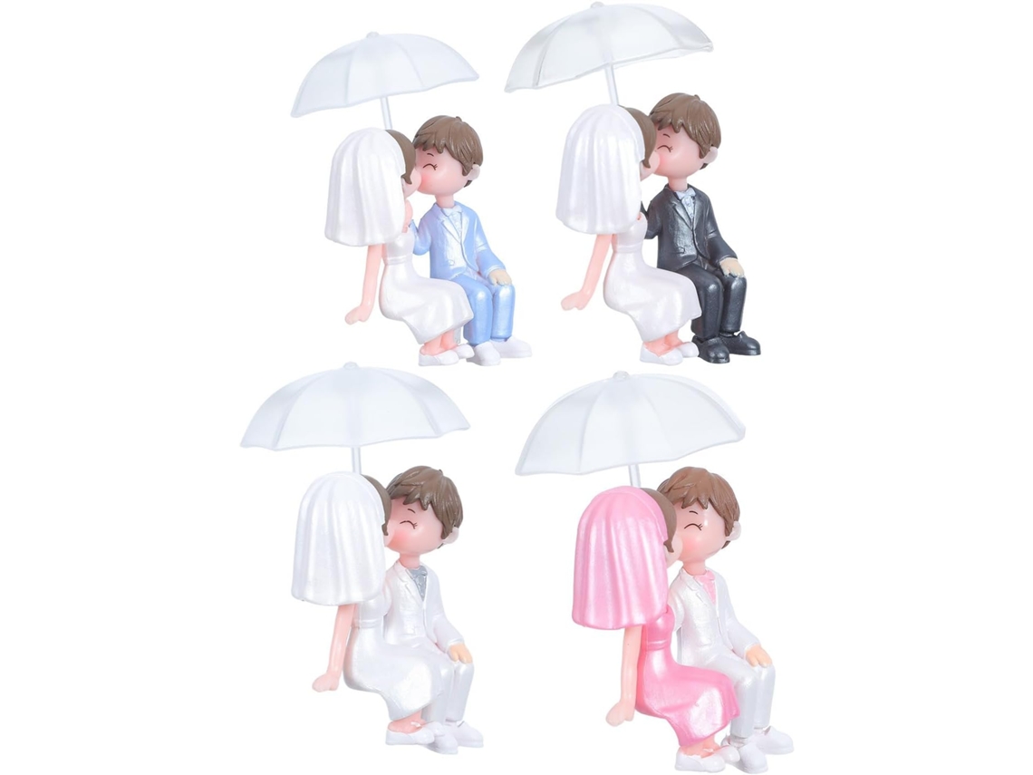 Conjunto 4 Estatuetas Namorados 5 2 Pvc Casal Romântico Decoração Inspiradora Ambiente Afetuoso Biblioteca Dia GOKOCO