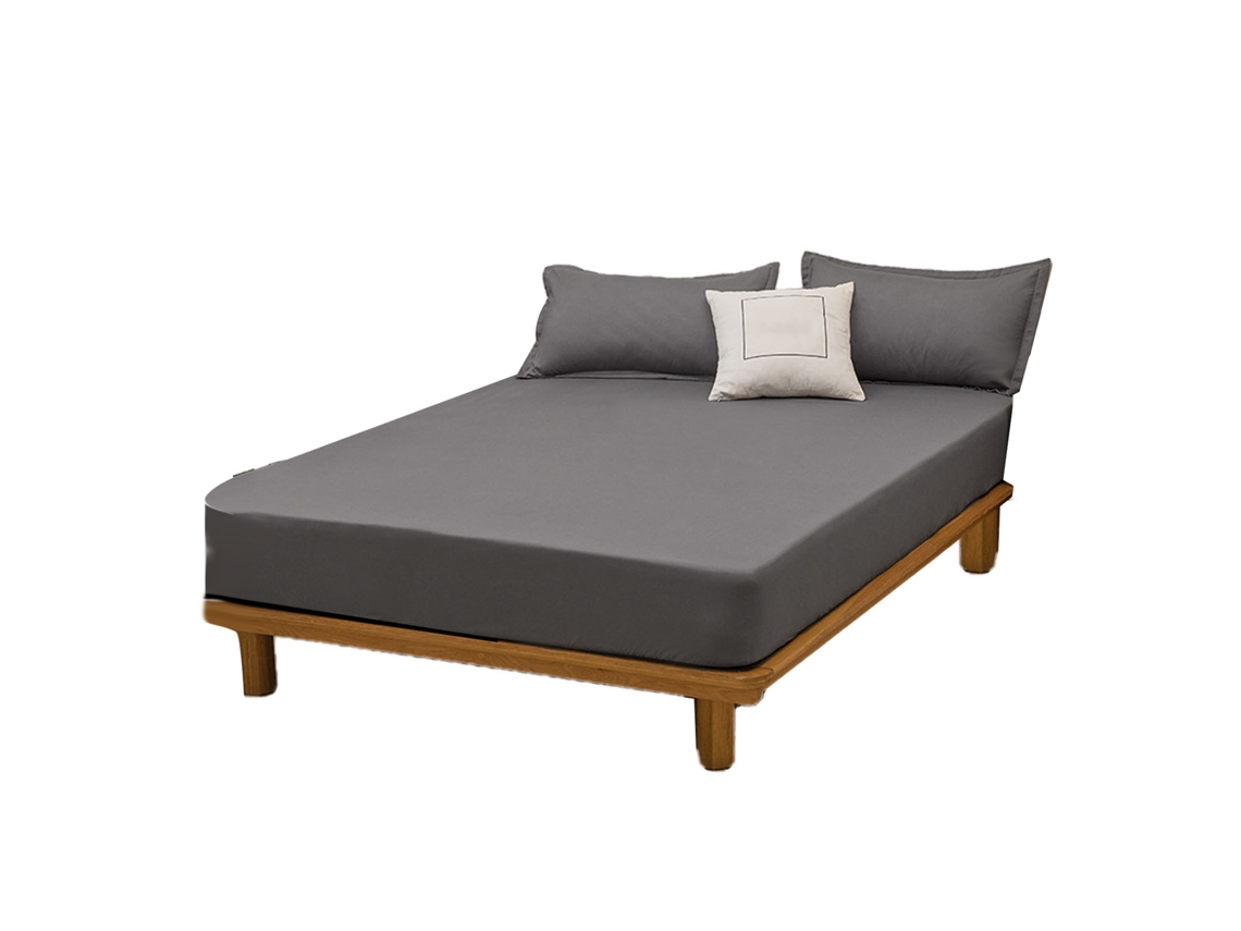 2026 funda de Colchón de Algodón Lavado Color Sólido Gris Oscuro 180x200cm Suave Transpirable Protector de Polvo para Hogar