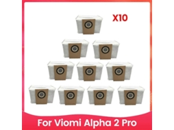 Conjunto De 10 Sacos Pó Não Tecidos Para Aspirador Robô Viomi Alpha 2 Pro Acessórios Substituição Limpeza. Tuotuo