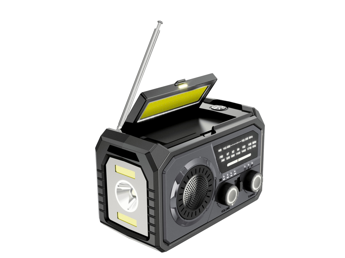 Rádio Emergência Manivela Solar 16000mah Noaa Am/fm
