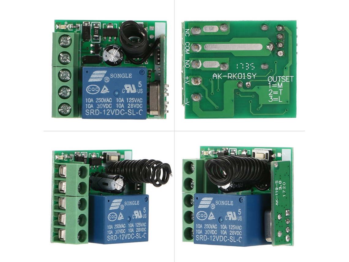 Módulo interruptor sem fios 433MHz DC 12V 1CH receptor transmissor controle remoto de 2026 Store