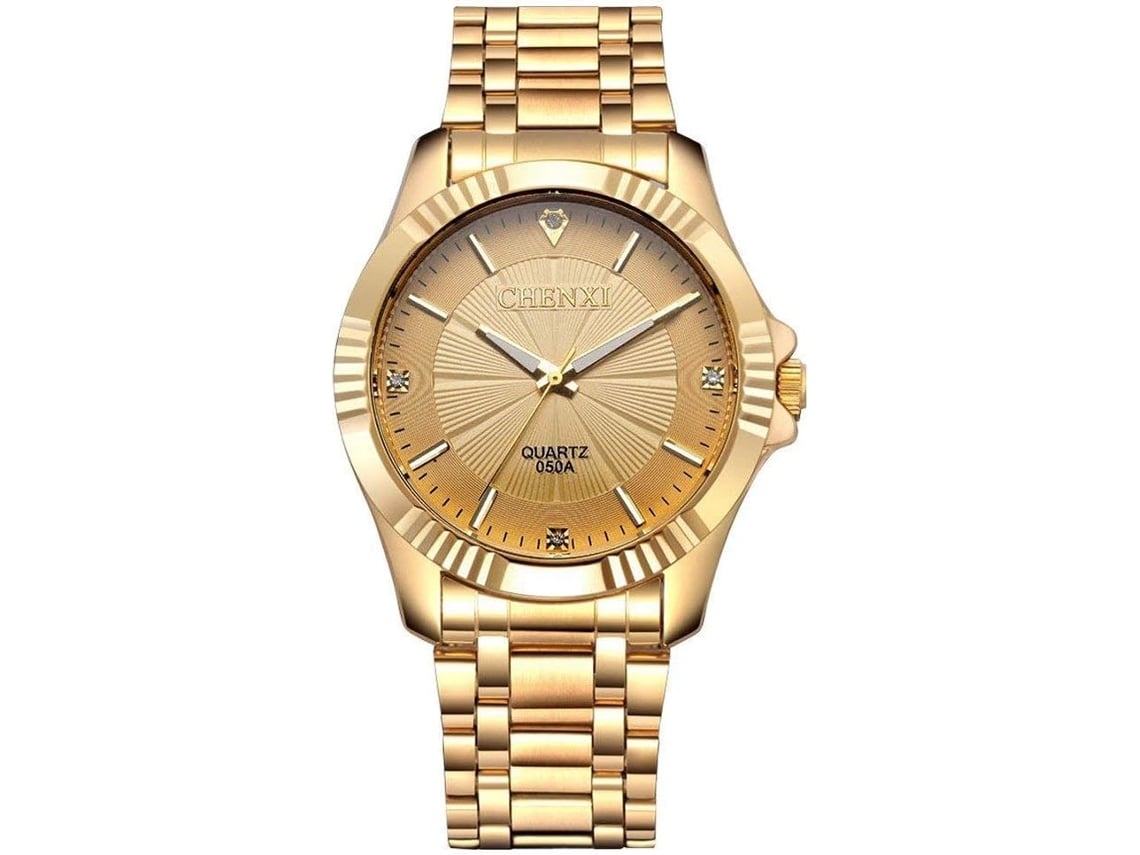 Relógios de Pulso em Aço Inoxidável Dourado -Ouro