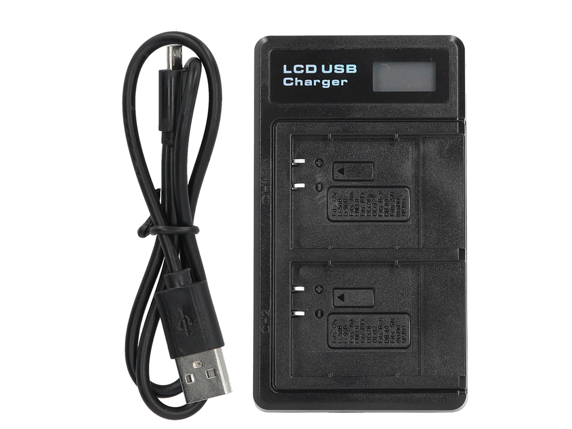 Portable Camera Battery Charger For Li 50b Usb Camera Dual Charger With Lcd Display LAXISCREED