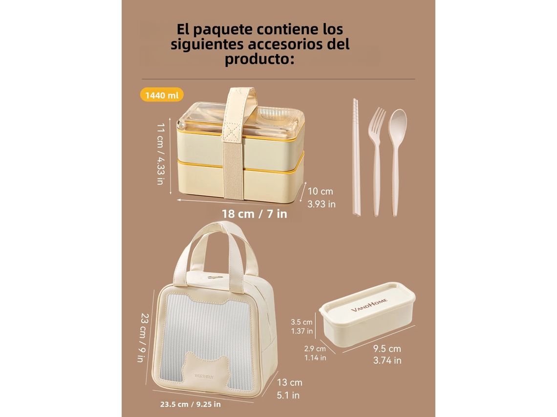 Lancheira de Dupla Camada com Talheres e Tampa À Prova de Vazamentos Própria para Micro ondas, Feita de Plástico Ecológico. MDUG (conjunto Amarelo)