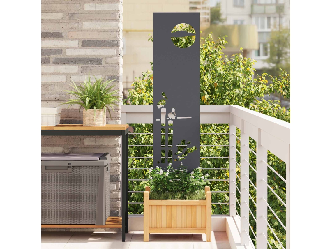 Vidaxl Tela De Privacidade Para Jardim Fretwork Antracite 32 X 140 Cm