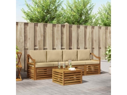 Vidaxl Conjunto De Sofás Para Exterior 5 Unid. Natureza E Bege