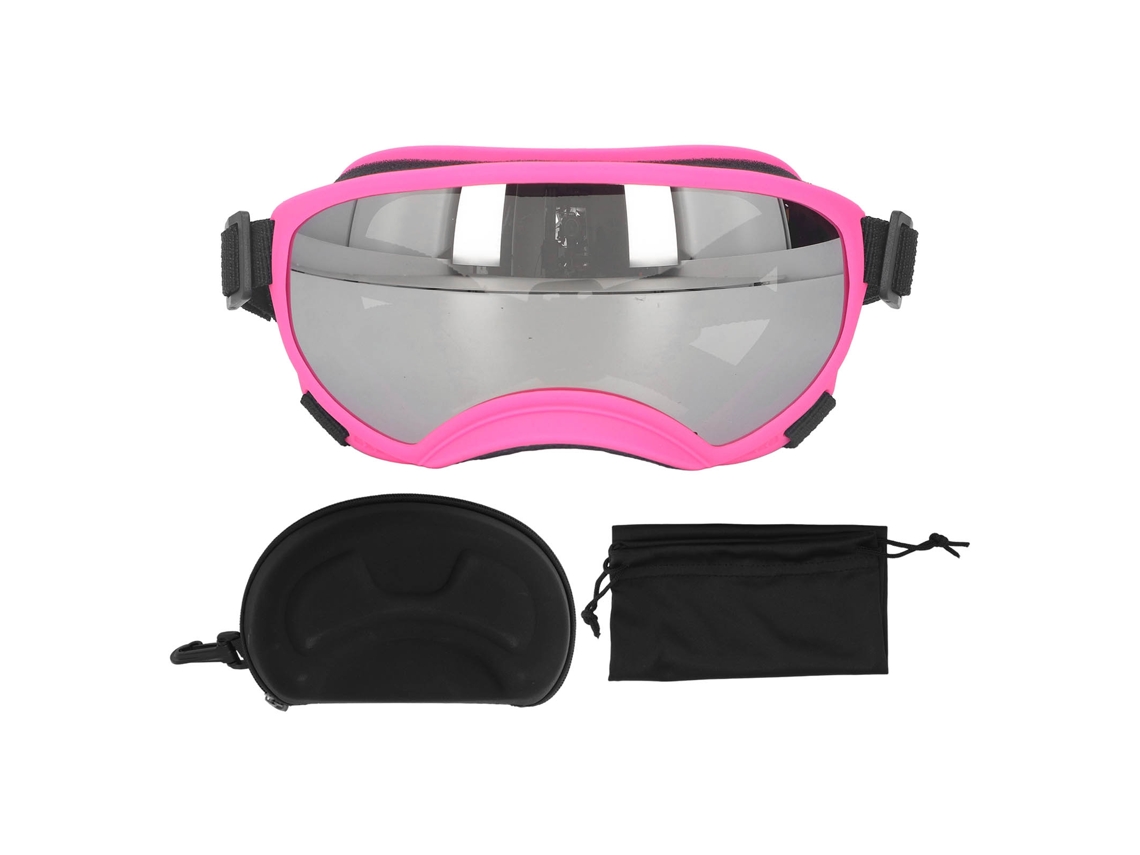 Óculos de Sol para Cães com Proteção UV, Leve, Ventilados e Confortáveis, Moldura Rosa e Lentes Prateadas | S/MARCA