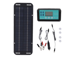 Painel Solar Preto De 20 W Com Célula Solar E Controlador Mppt À Prova Dágua Para Rv, Veículo Doméstico, Viagem, Acampamento Olysi Shop