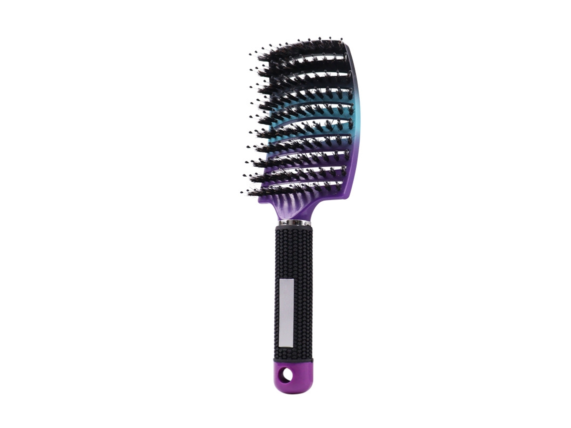 Escova De Cabelo Grande, Curva E Ventilada Com Cerdas De Javali Brilvibera