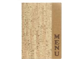 Suporte para Menu SECURIT MC-DRA4-CORK em Pele e Cortiça