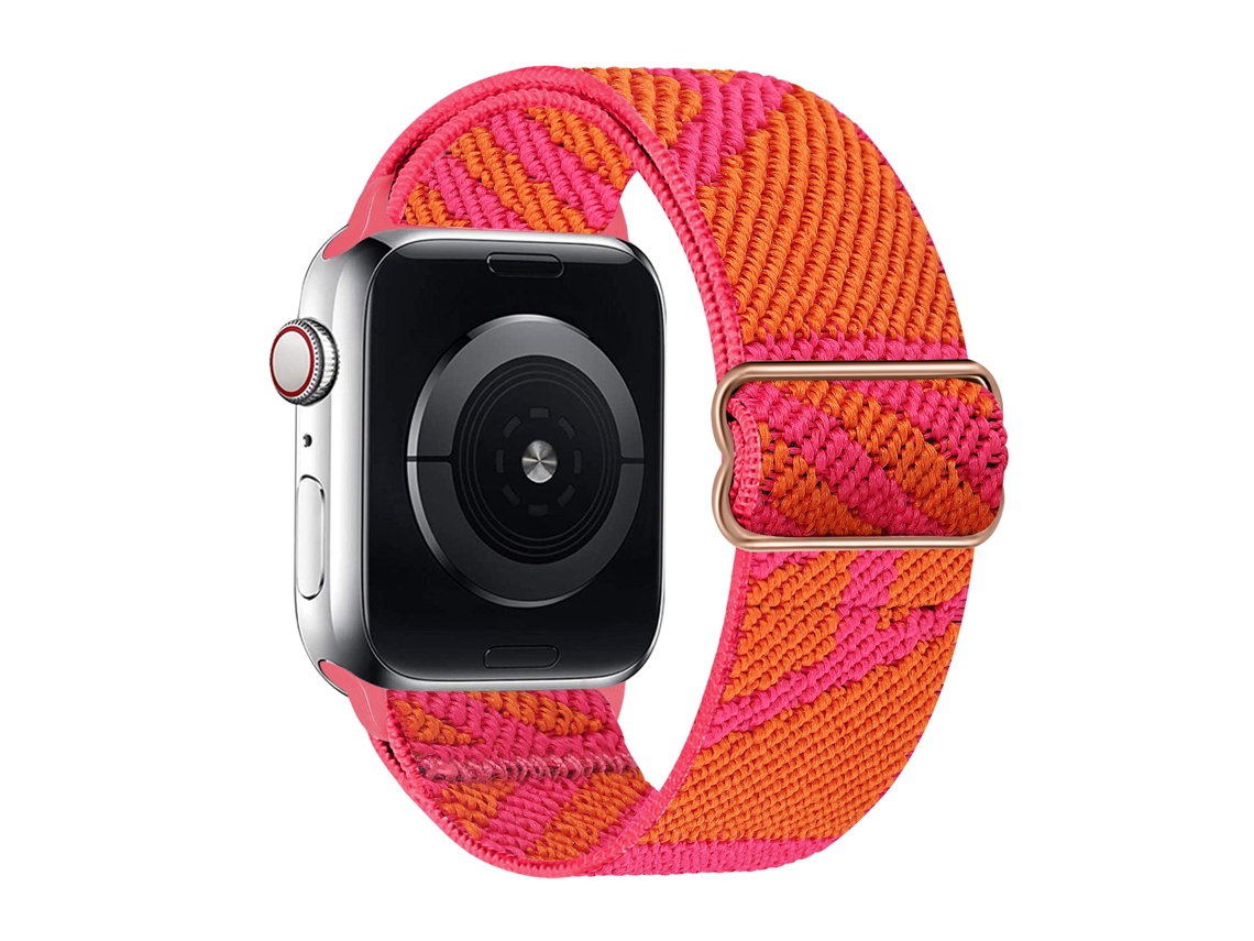 Bracelete Desportiva Elástica Para Apple Watch Series 11/10/9/8/7/6/5/4 Se 3/2/1 (41 Mm, 40 Mm, 38 Mm) Laranja-rosa Panoona