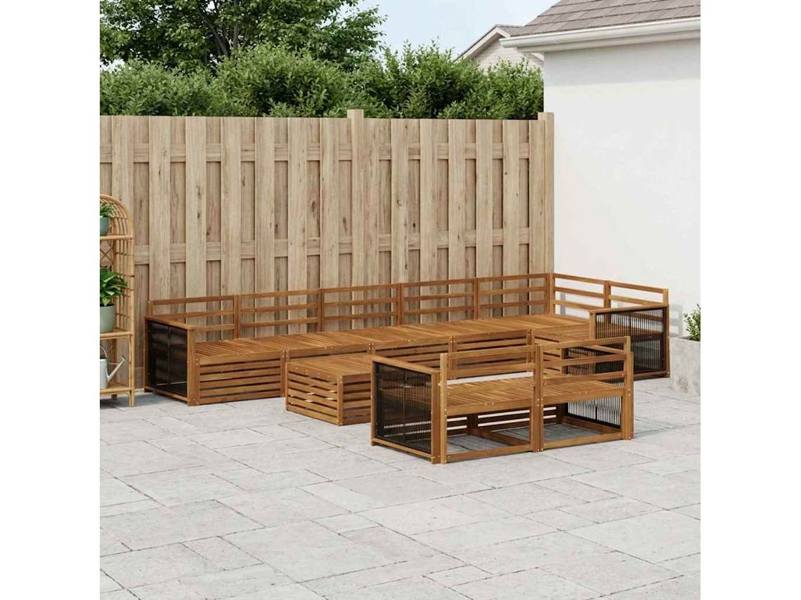 Vidaxl Conjunto De Sofás Para Exterior 9 Pcs