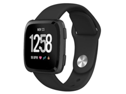 Lurelia Pulseira De Silicone Preta Cor Sólida, Compatível Com Fitbit Versa 2// Lite, Acabamento Moderno