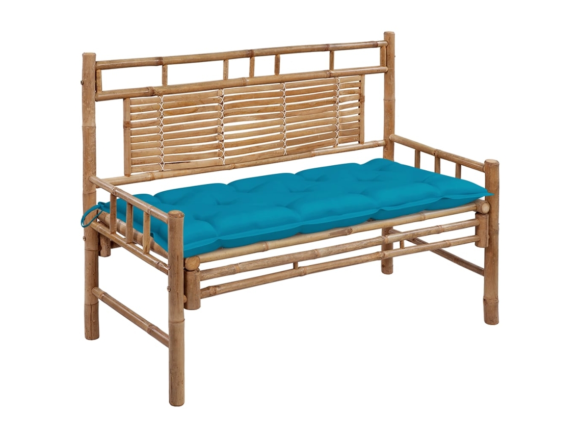 Vidaxl Banco De Jardim Com Almofadão 120 Cm Bambu
