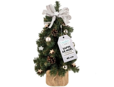 Casa Criativa Mini Árvore de Natal Artificial Champanhe 40Cm de Natal de Escritório Abeto Artificial Árvore de Natal Artificial Crehom Creative Home
