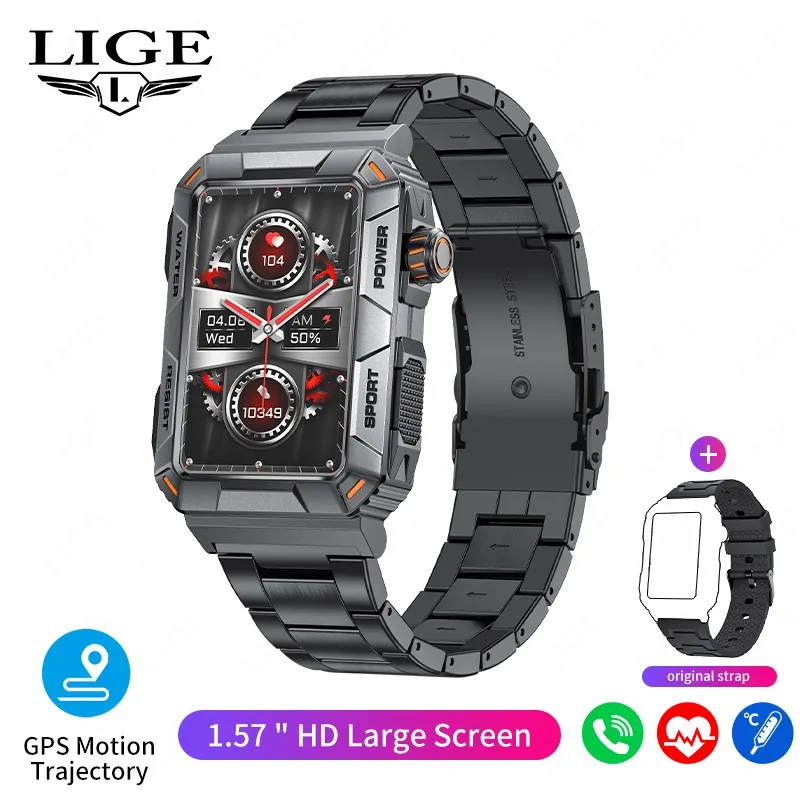 (preto Aço) Smartwatch, Compatível Com Chamadas Bluetooth, À Prova D'água, Monitoramento De Frequência Cardíaca E Múltiplos Modos Esportivos.