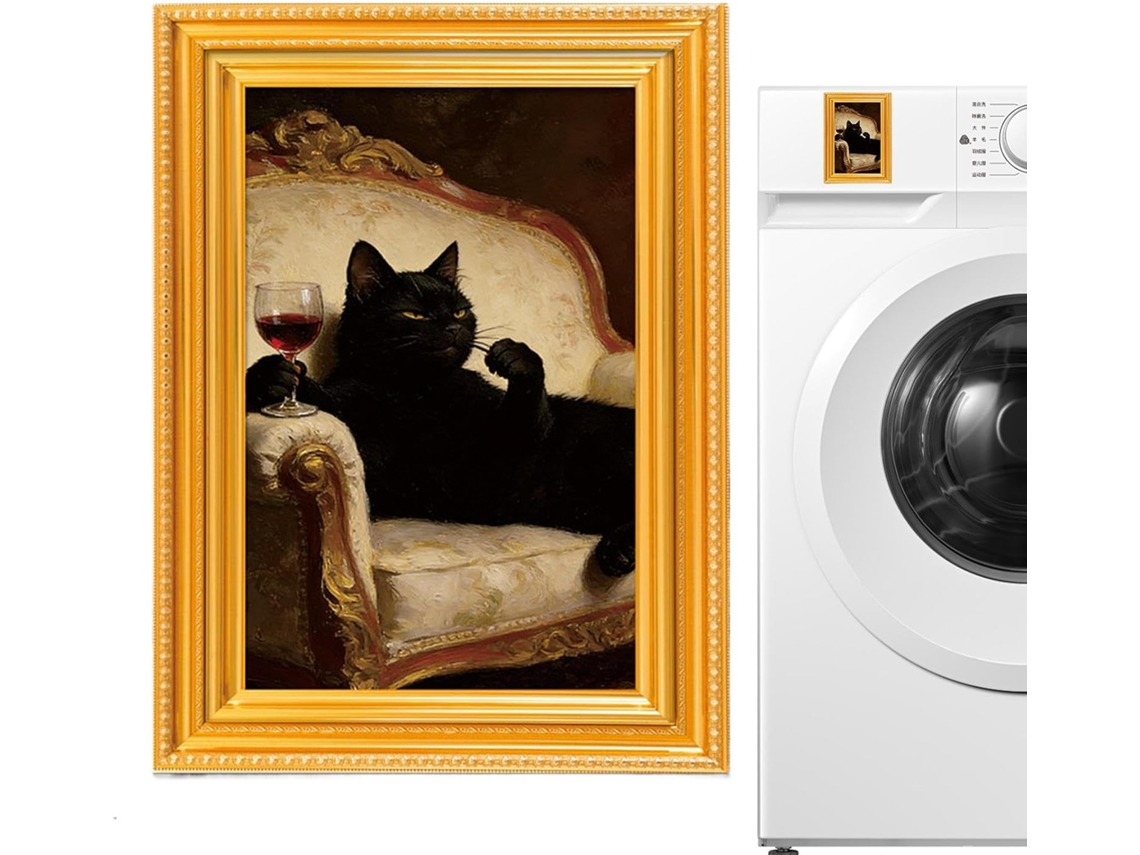 Ímãs De Geladeira Com Estampa De Gato Para Painel De Armário | Moldura De Madeira Maciça Para Geladeira