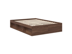 Estrutura da Cama com Cabeceira Carvalho Marrom 140x200 cm MAISON EXCLUSIVE