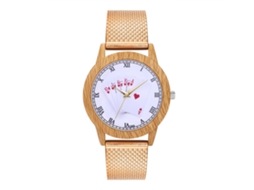Relógio Feminino de Pulsera de Silicone com Padrão de Poker Rose Gold