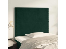 Vidaxl Cabeceira Verde Escuro 100x5x118/128 Cm Veludo