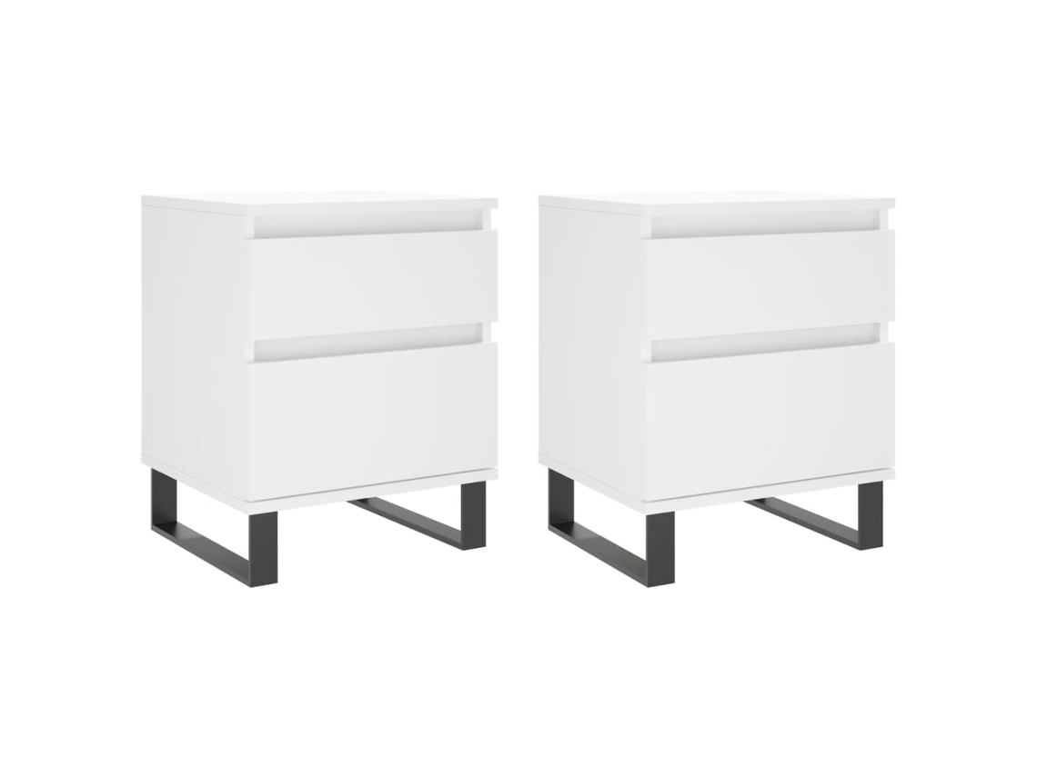 Mesas de Cabeceira 2 pcs 40x35x50 cm Derivados de Madeira Branco MAISON EXCLUSIVE