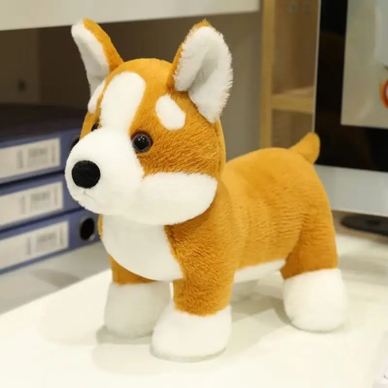 Corgi de Pelúcia em Pé com 28 Cm de Altura. Decoração para Casa. MDUG (28 Cm)