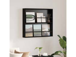 Vidaxl Estante De Revistas Carvalho Preto 80 X 12 X 70 Cm