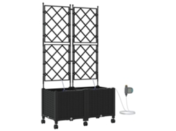 Conjunto 2 Vaso De Jardim Vidaxl Preto Polipropileno (80 X 40 X 148 Cm)