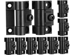 Conjunto De 10 Dobradiças Pequenas Plástico Preto Com Torque