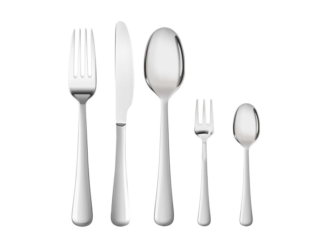Conjunto De Louça Em Aço Inoxidável 30 Peças Tratamento Brilhante Borda Lisa Ergonómico