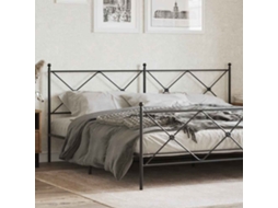 Vidaxl Cabeceira De Substituição 193 Cm Metal Preto
