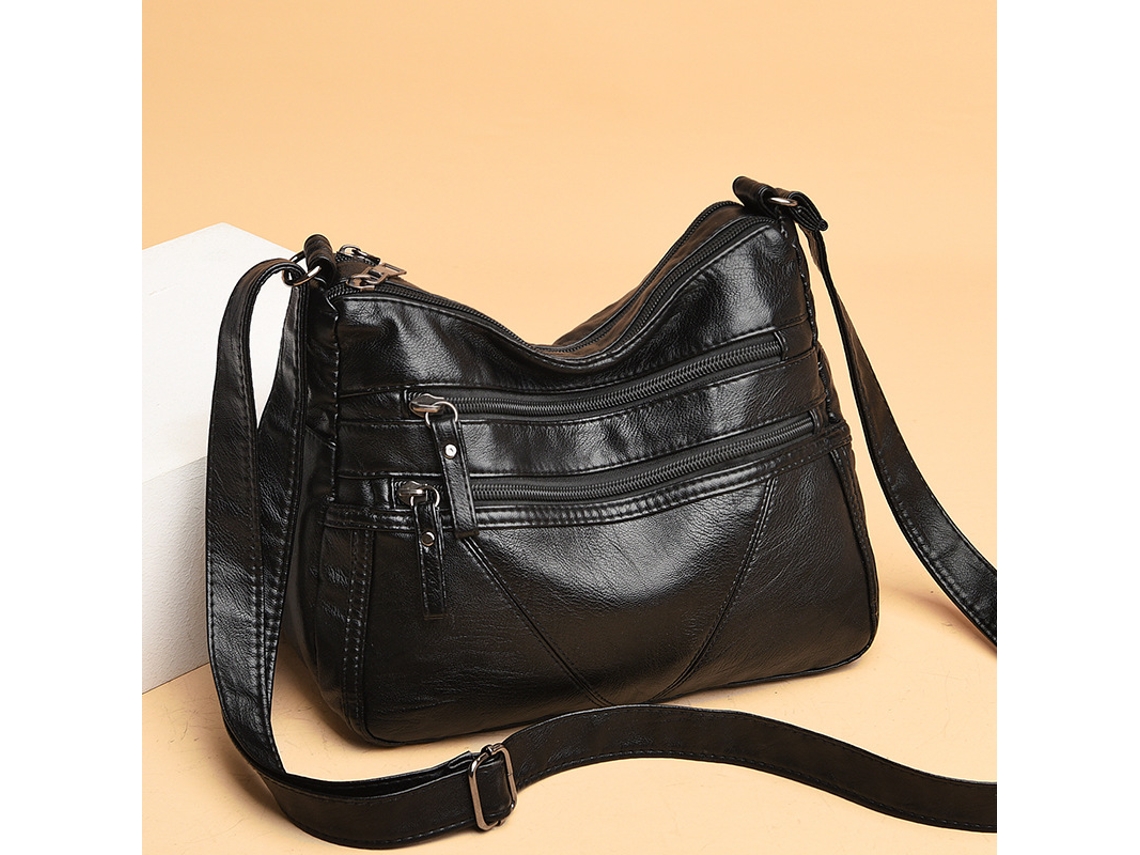 Bolsa Feminina para Mulheres Maduras, Couro Macio Grande Capacidade, Bolsa Transversal Ombro